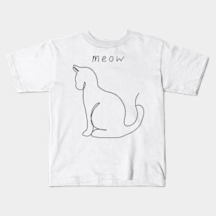 minimalistic the cat's meow Kids T-Shirt